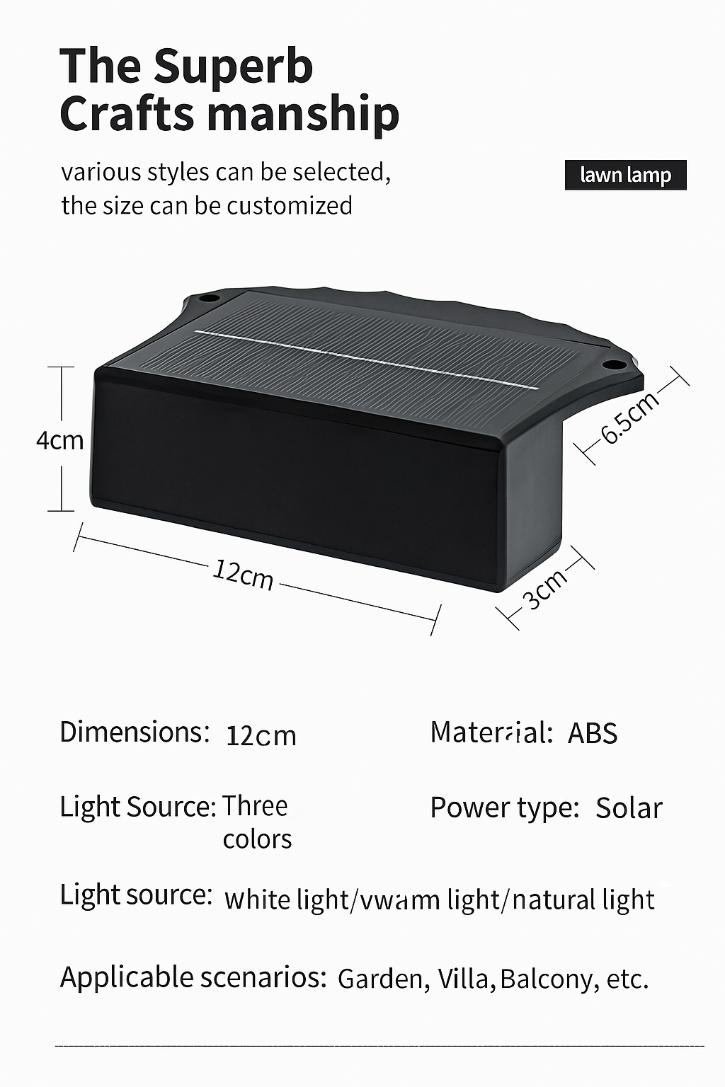 Solar Multi - Color Temperature Wall Light