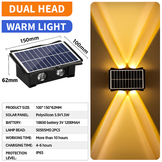 Solar Double - Beam Warm - Light Wall Lamp