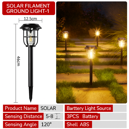 Solar - Powered Induction Tungsten Filament Ground - Inserted Lamp