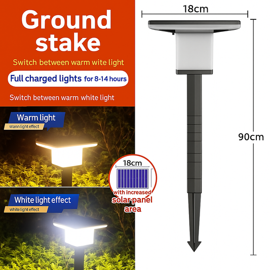 Solar Ground - Inserted Dual - Color Courtyard Light