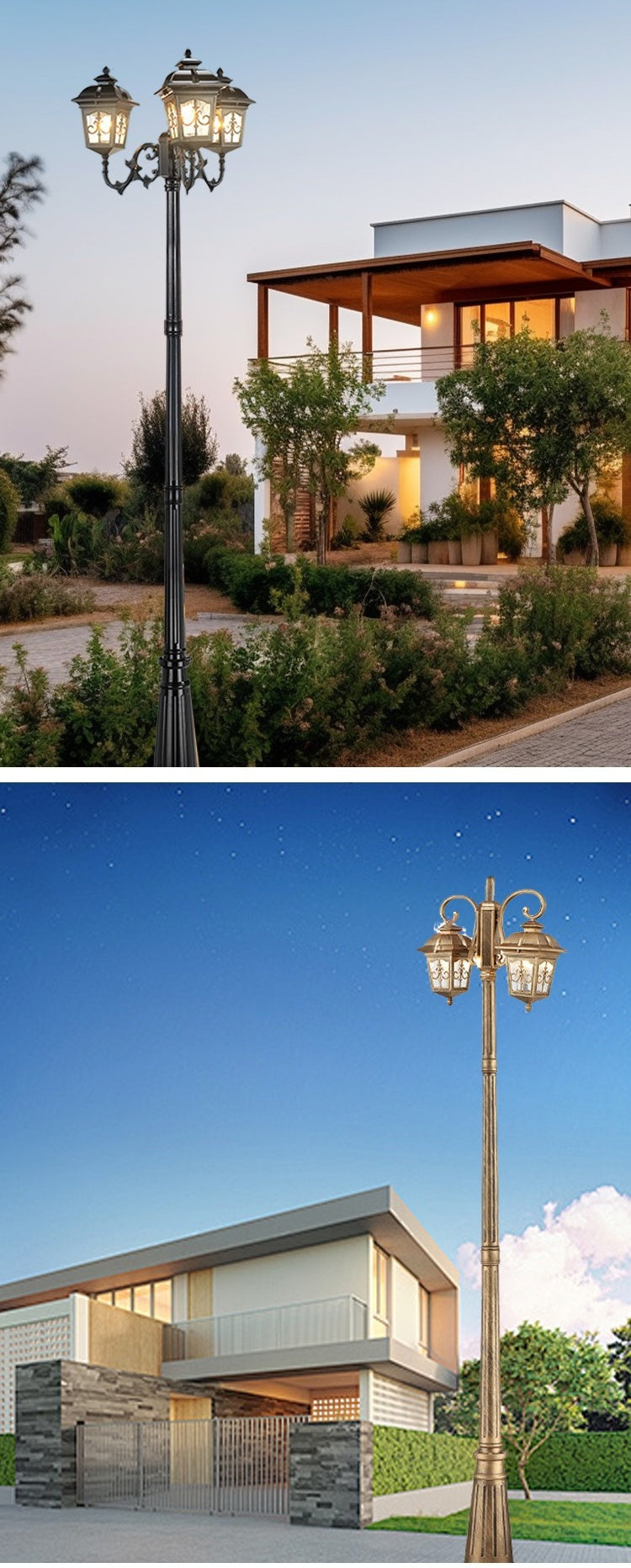 Hexagonal Solar Courtyard Light